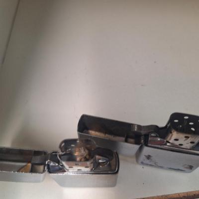 2 chrome Zippo lighters