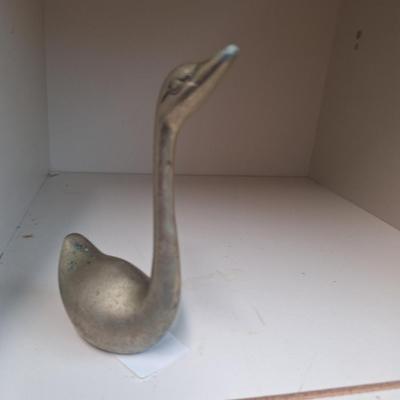 vintage brass swan