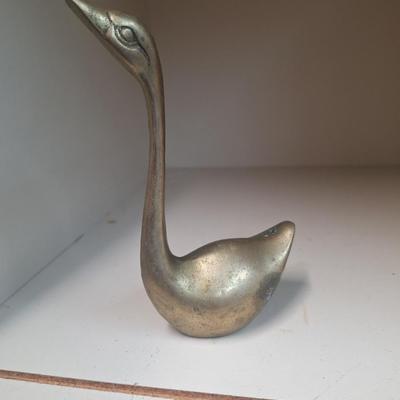 vintage brass swan
