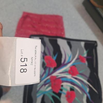 Scarf and a sheer curtain - that color is Hot pink more pink that photo looks