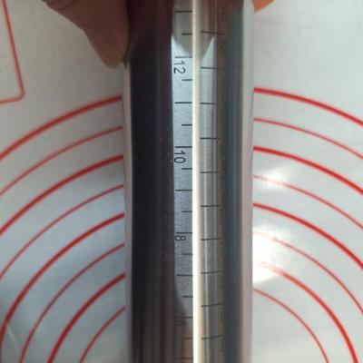 Stainless steel rolling pin and silicone mat