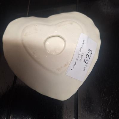 vintage heart shaped porcelain trinket dish