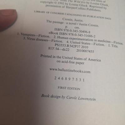 first edition of the novel The Passage by Justin Cronin