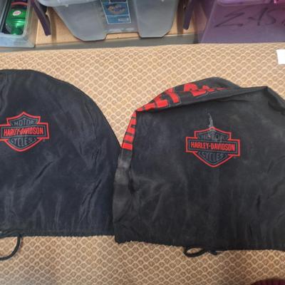 Harley-Davidson black and red drawstring helmet dust cover bags 