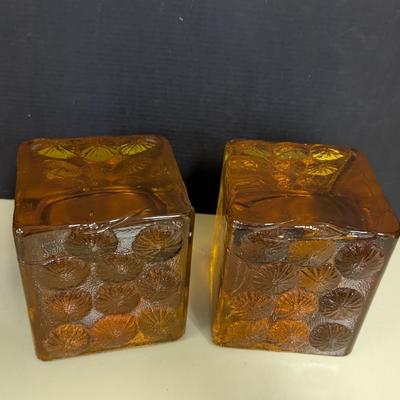 Vintage Blenko Style Ice Block Art Glass Cubes