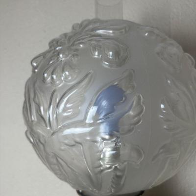 Antique American Made Converted Oil Lamp with Ornate Cherub Body