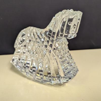 Vintage Irish Waterford Crystal Glass Rocking Horse Paperweight