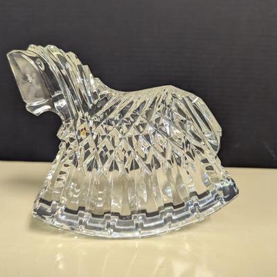 Vintage Irish Waterford Crystal Glass Rocking Horse Paperweight