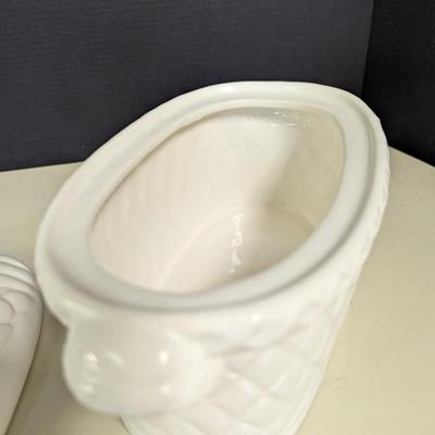Vintage Ceramic Basket With Chicken Lid