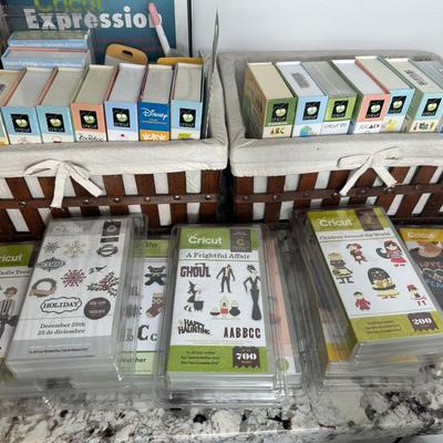Cricut Lot: Two Cutting Machines with Cartridges, Tools & Supplies