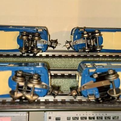 4 MTH Blue Lionel O Gauge New York Central Train Cars