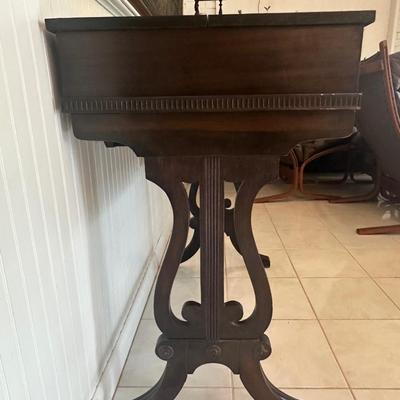 Vintage Petite Slant-Top Writing Desk with Storage Compartments