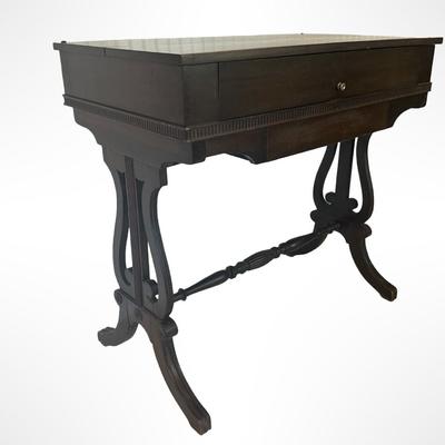 Vintage Petite Slant-Top Writing Desk with Storage Compartments