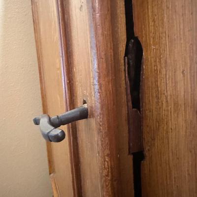 Tall Single-Door Wooden Wardrobe Cabinet with Shelves