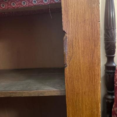 Tall Single-Door Wooden Wardrobe Cabinet with Shelves