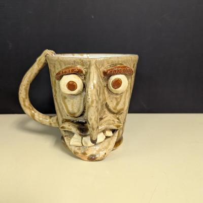 Folk Art Face 3D Mug With Makers Mark