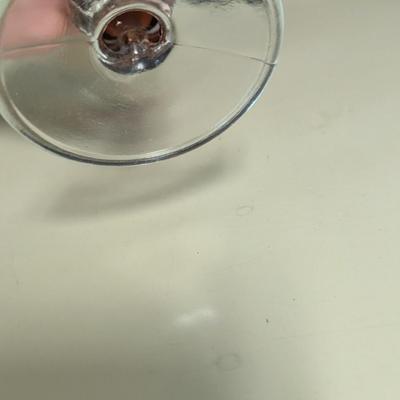 Vintage Olive Green Vase & Amber Etched Vase