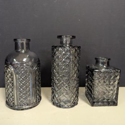 Art Deco Clear/Smoke Bottles