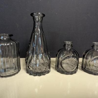 Art Deco Clear/Smoke Bottles