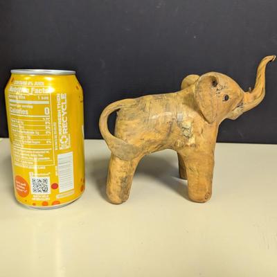 Vintage Crushed Oyster Shell Paper Mache Elephant Figure