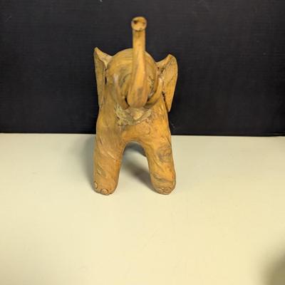 Vintage Crushed Oyster Shell Paper Mache Elephant Figure