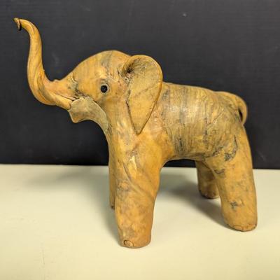 Vintage Crushed Oyster Shell Paper Mache Elephant Figure