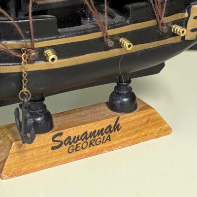 Wooden Pirate Ship Savannah Georgia Table Top Decor