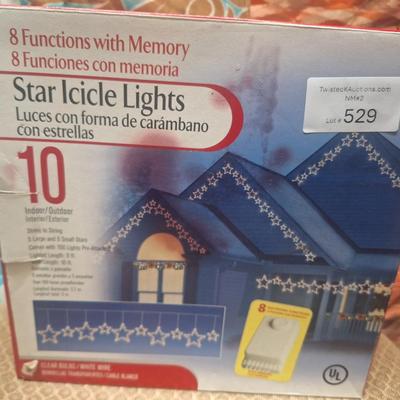 Box of Holiday living Star Icicle lights