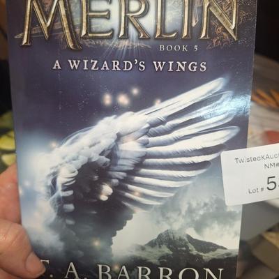 three paperback books from the Merlin Saga by T. A. Barron. 
