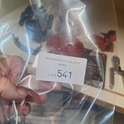 mixed lot of things, red cinna bar trinket box, key chain, Swiss tech multi tool, handbag of holding token- Dungeons & Dragons thing,...