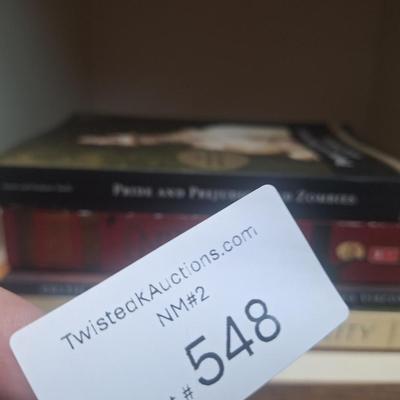 4 books: 1. Pride and Prejudice and Zombies 2. Ink heart 3. Celtic Mythology 4. Space, Time, and Deity, volume I