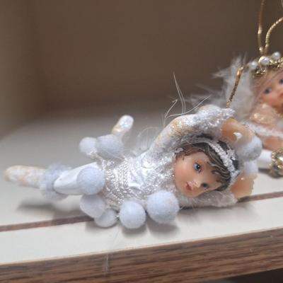  Ashton-Drake "Snow Angels" Heirloom Collection ornaments, designed by artist G.G. Santiago. - one has defect