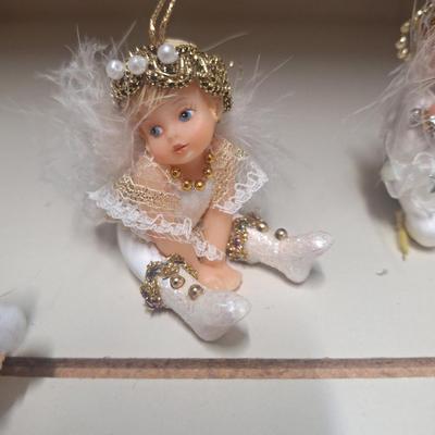  Ashton-Drake "Snow Angels" Heirloom Collection ornaments, designed by artist G.G. Santiago. - one has defect
