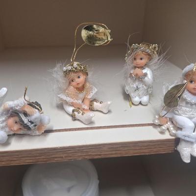  Ashton-Drake "Snow Angels" Heirloom Collection ornaments, designed by artist G.G. Santiago. - one has defect
