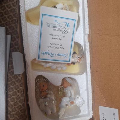  Ashton-Drake "Snow Angels" Heirloom Collection ornaments, designed by artist G.G. Santiago. - one has defect