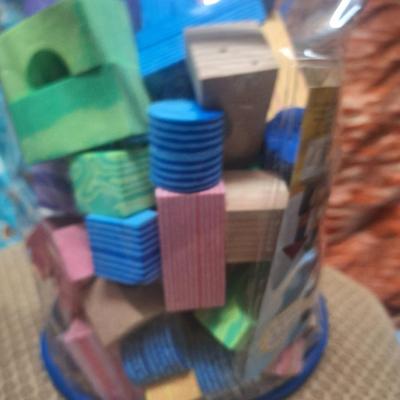 verdes wood grain foam building blocks