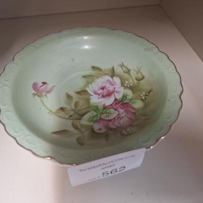 Lefton China "Heritage Green" pitcher and bowl set