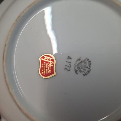 Lefton China "Heritage Green" pitcher and bowl set