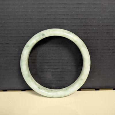 Light Green Jade Thick Bangle Bracelet