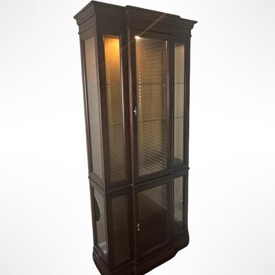 Jasper Lighted Corner Curio Cabinet