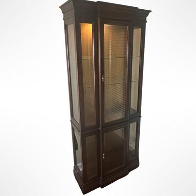 Jasper Lighted Corner Curio Cabinet