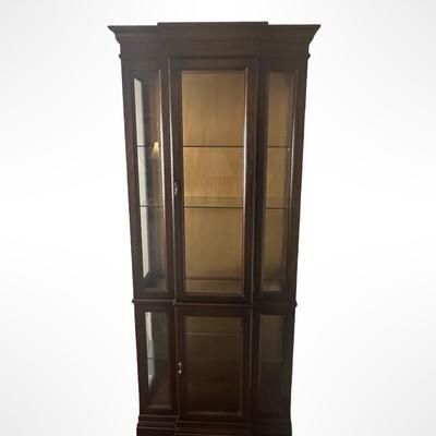 Jasper Lighted Corner Curio Cabinet