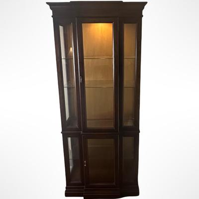 Jasper Lighted Corner Curio Cabinet