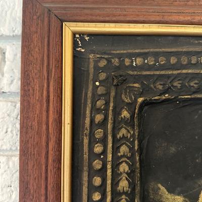 Large Angkor Wat Temple Rubbing Framed in Teak, Cambodia, 1970s, Panoramic Wall Art