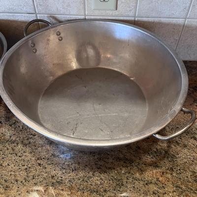 2 LARGE METAL BOWLS