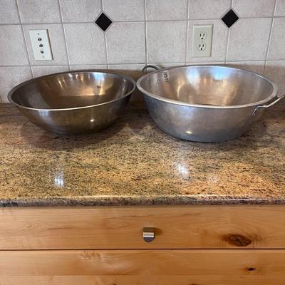 2 LARGE METAL BOWLS