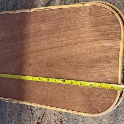 WEAVED SERVING TRAY, GLASS PITCHER, COMPOTE AND 3 GLASS CONDIMENT DISHES WITH GLASS SPOONS