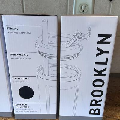 4 NEW 24 OZ STAINLESS STEEL TRAVEL CUPS