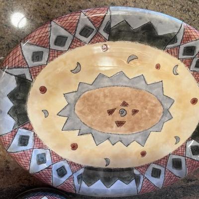 SANGO 18" PLATTER AND MATCHING PITCHER DESIGNED BY SUE LIPKIN