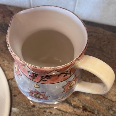 SANGO 18" PLATTER AND MATCHING PITCHER DESIGNED BY SUE LIPKIN